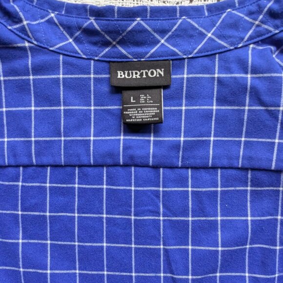 BURTON Brighton Performance Flannel Men's L Shirt in Cobalt Blue Performer Plaid - Picture 4 of 9